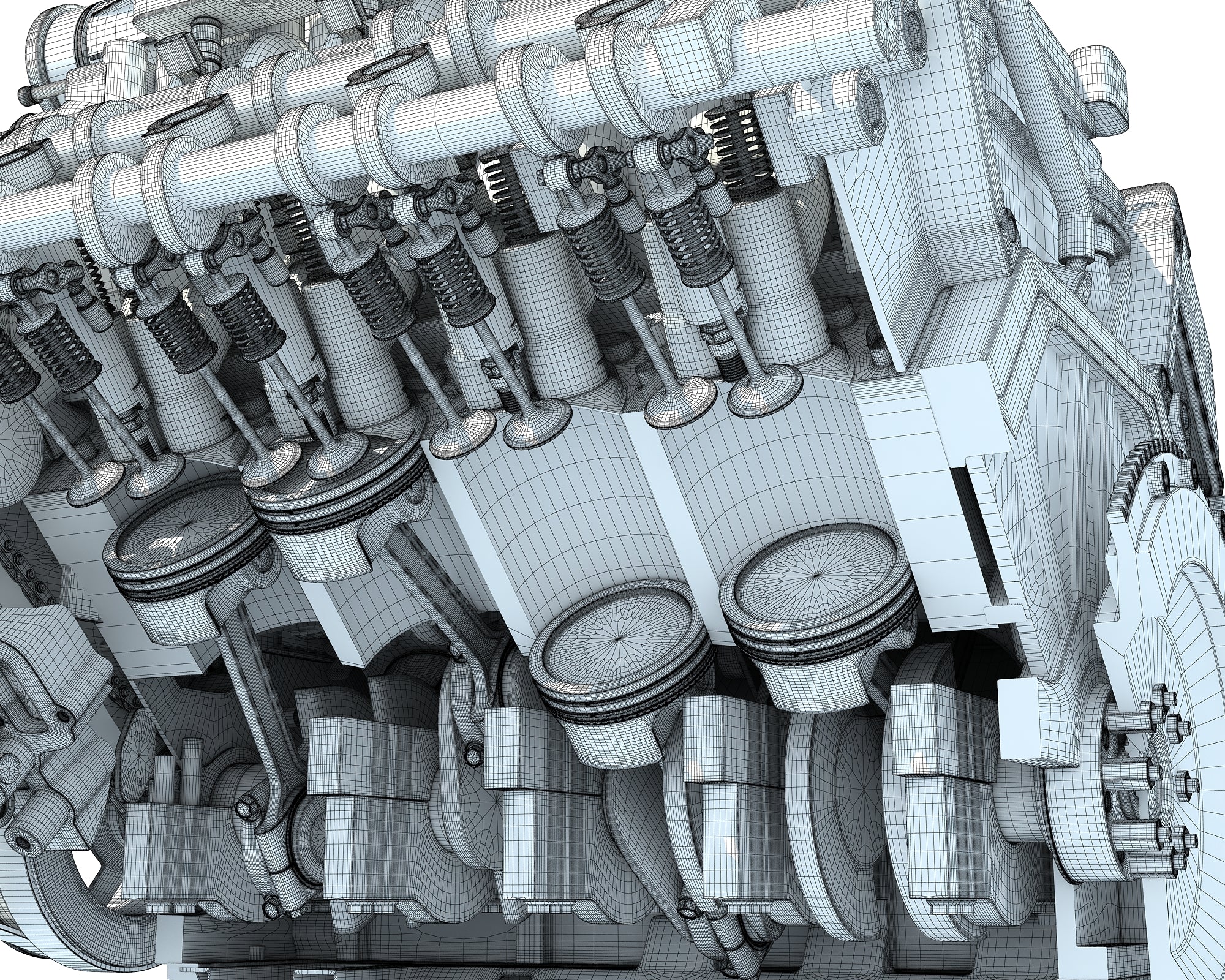Cutaway V8 Engine