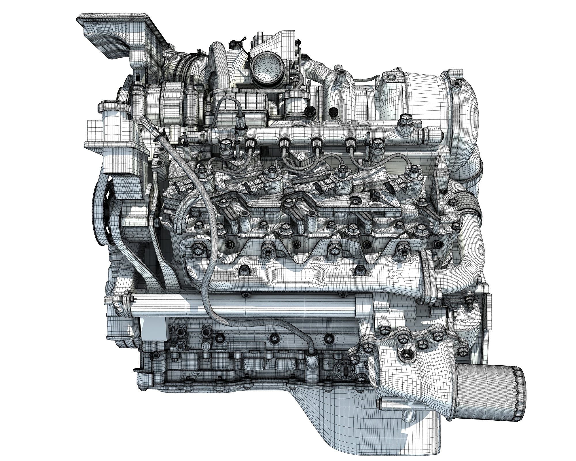 V8 Turbo Engine - 3D Models