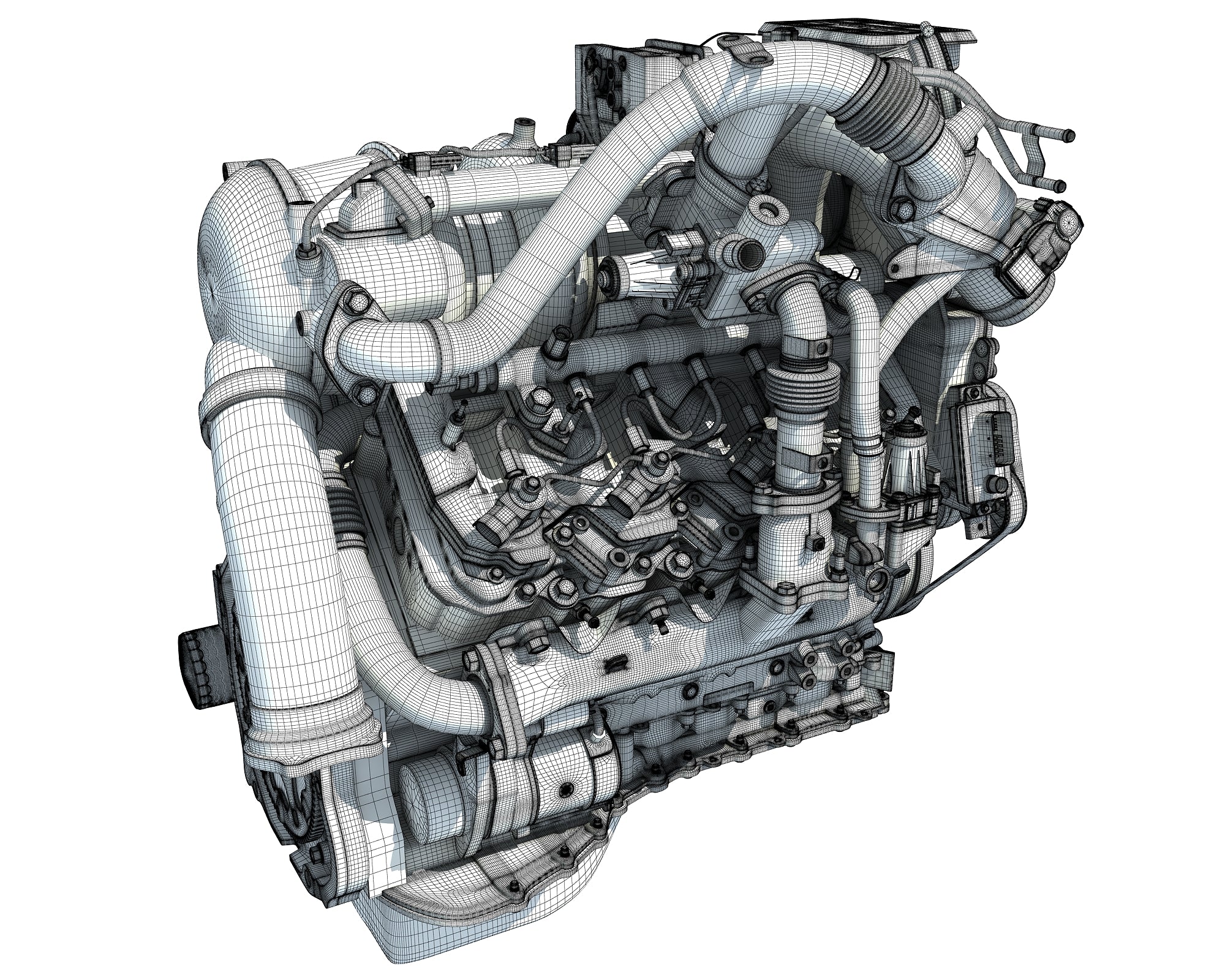 V8 Turbo Engine - 3D Models