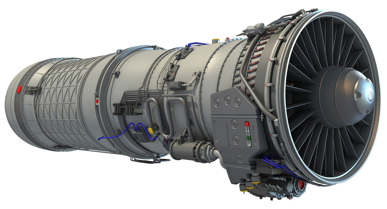 F100 Afterburning Turbofan Engine 3D Model