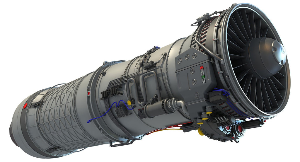 Afterburning Turbofan Engine 3D Model