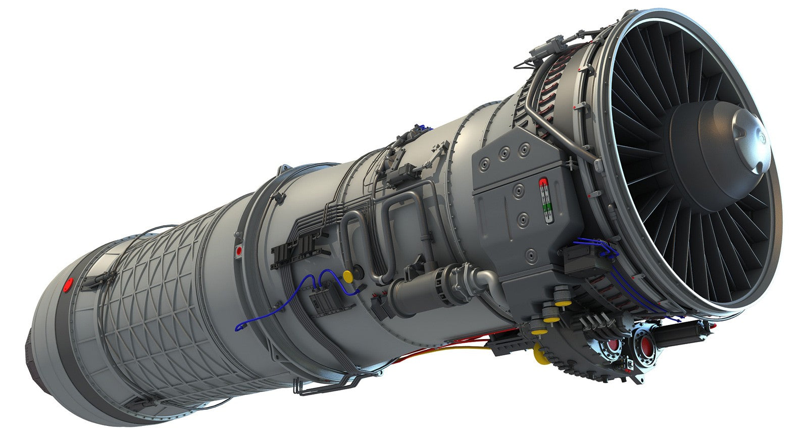 f100 Afterburning Turbofan Engine 3D Model