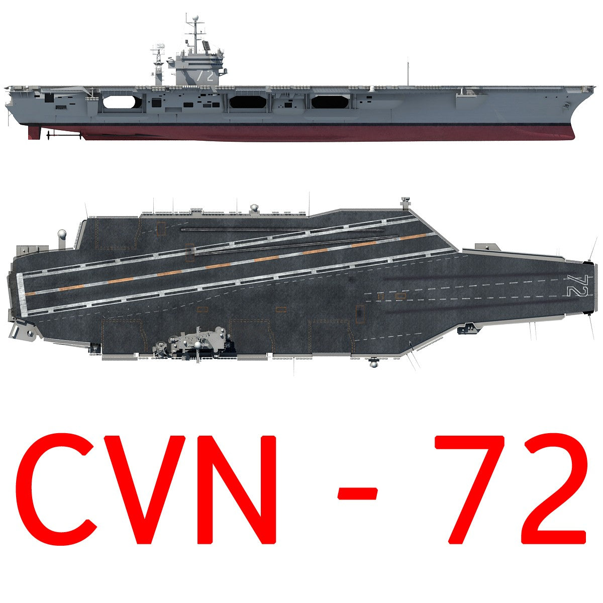 Aircraft Carrier USS Abraham Lincoln 3D Model