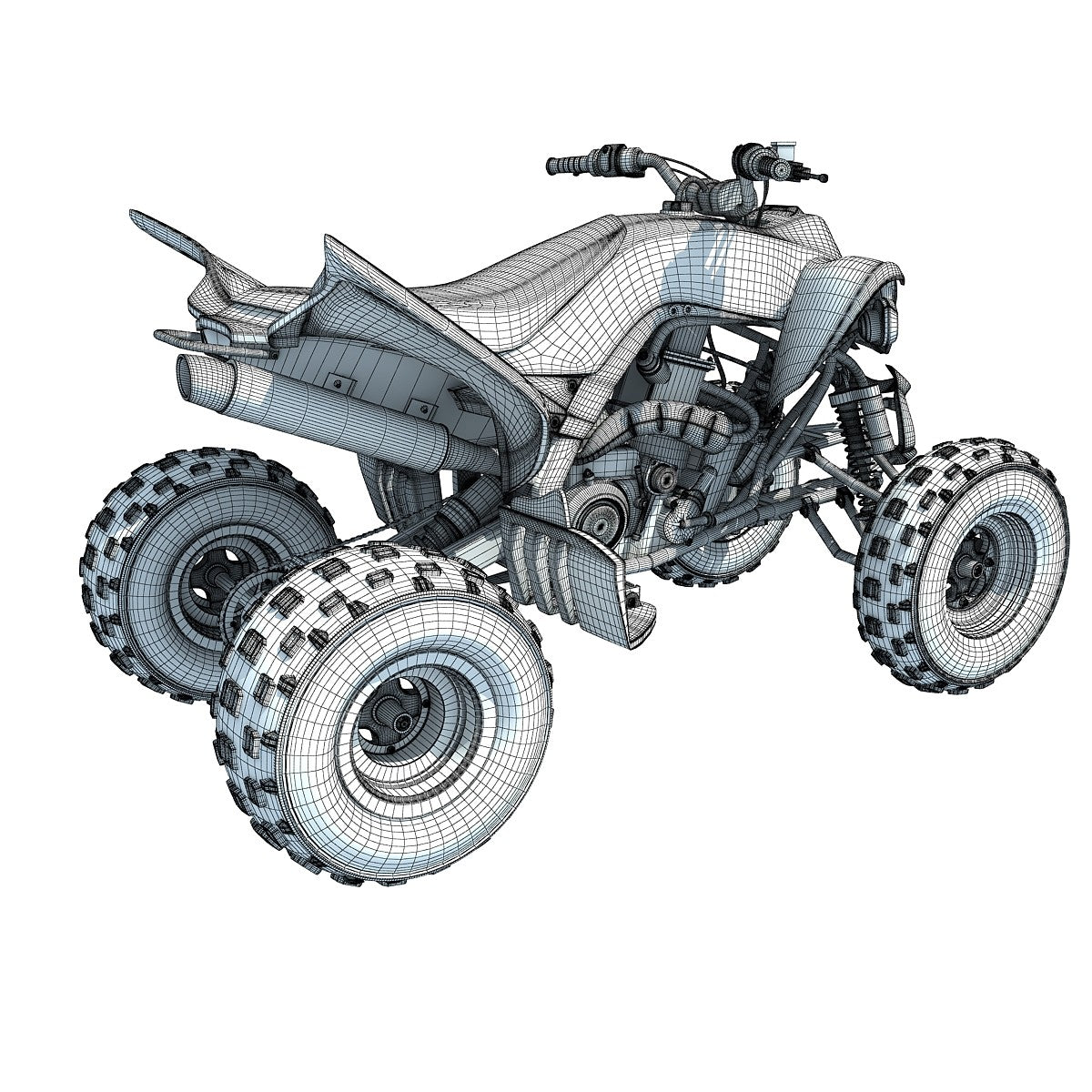 Sport ATV Yamaha Raptor 3D Model