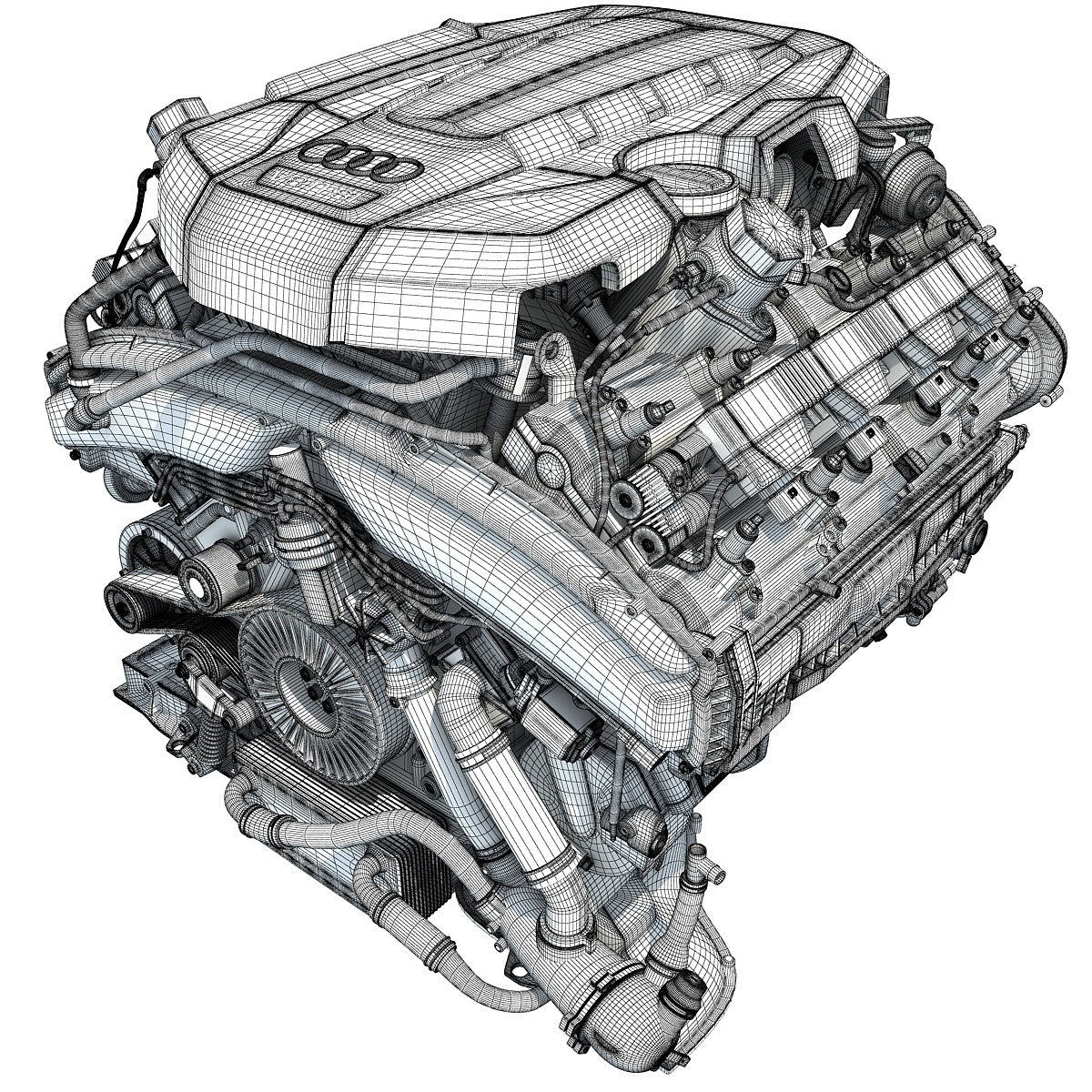 Audi Engine 3D Model