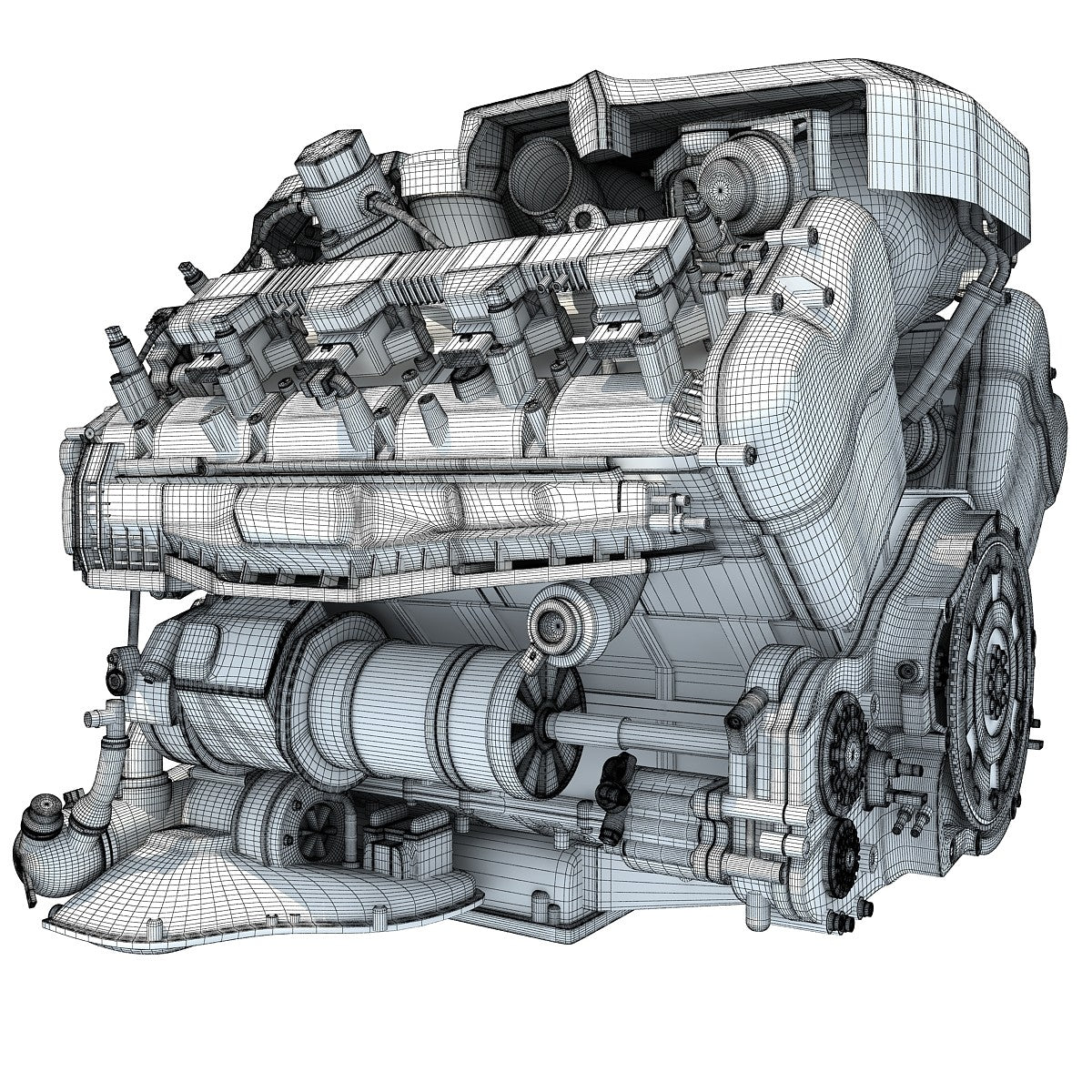 Audi Engine 3D Model