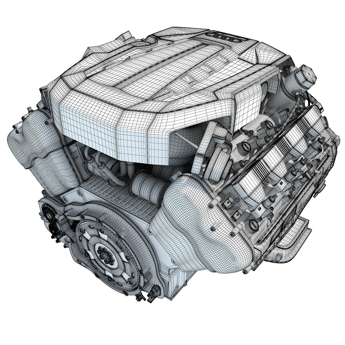 Audi Engine 3D Model