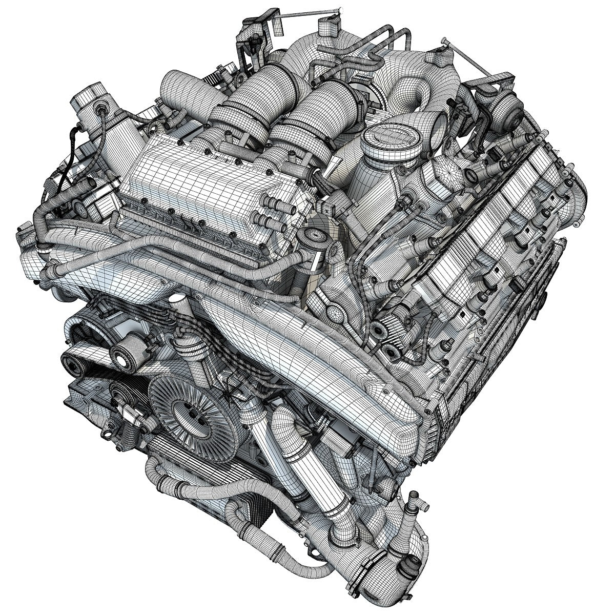 Audi Engine 3D Model