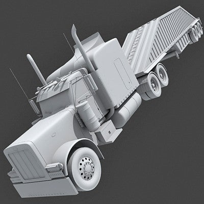 Bottom Dump Truck 3d Model