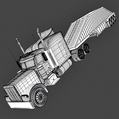 Bottom Dump Truck 3d Model