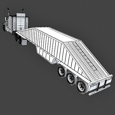 Bottom Dump Truck 3d Model