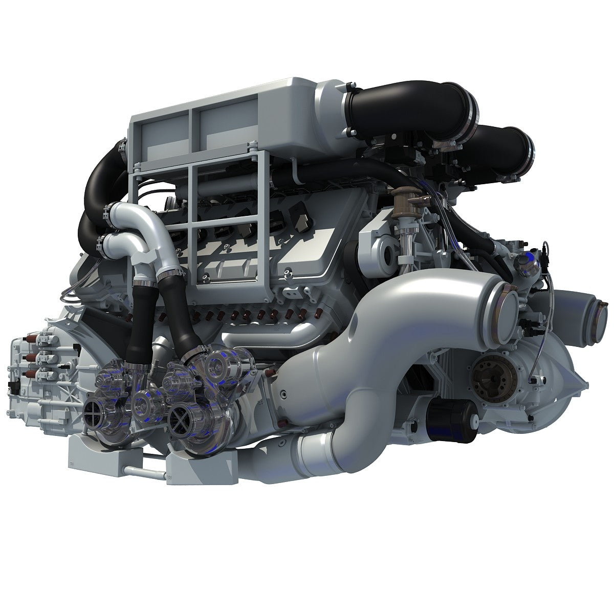 Bugatti Engine 3D Model