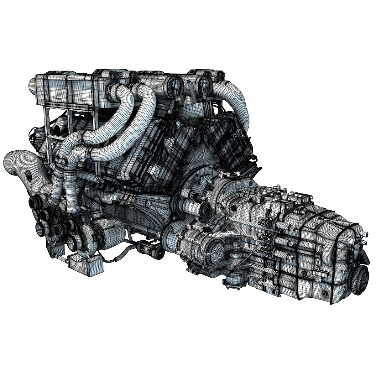 W16 Engine Vector Bugatti W16 Engine Animation