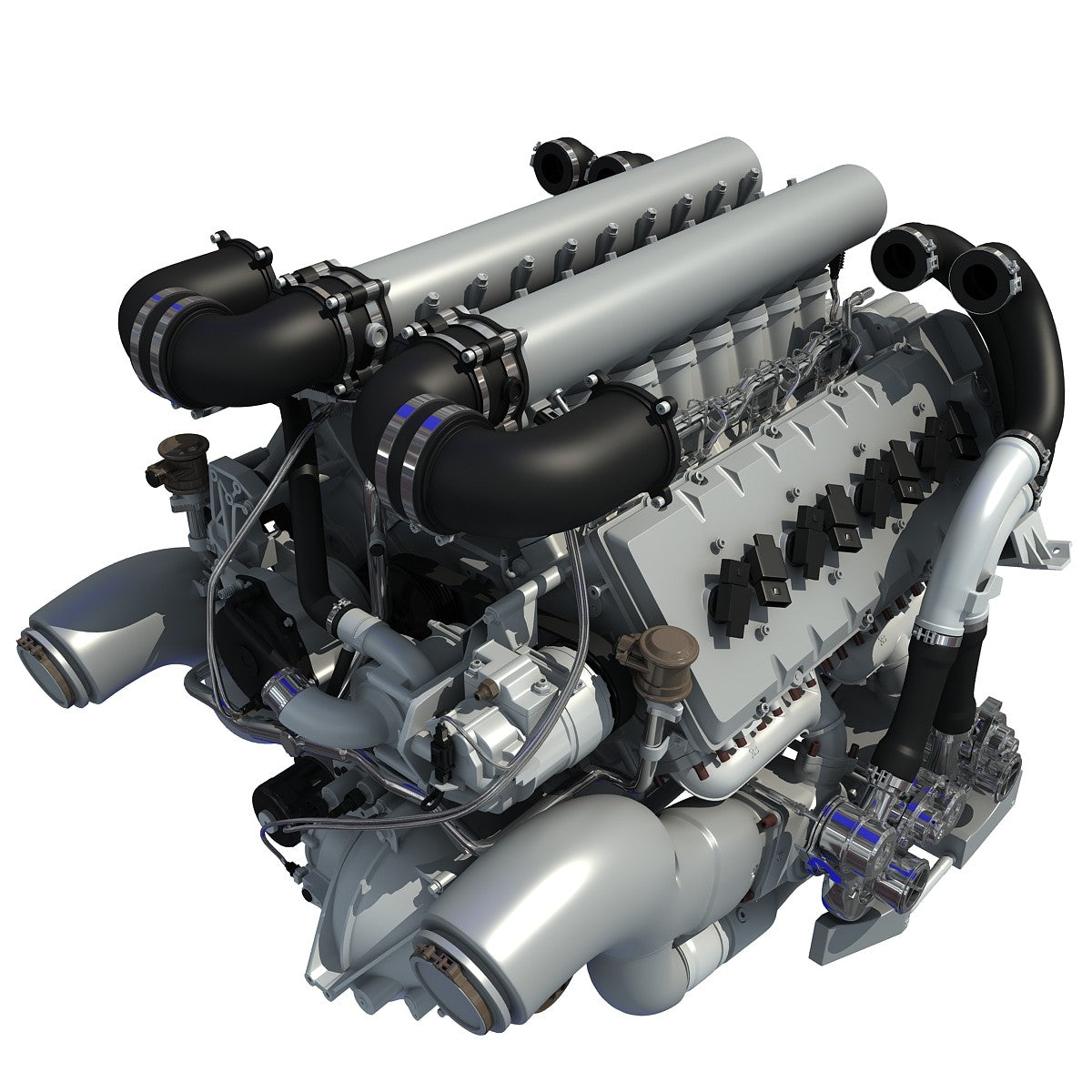 Bugatti W16 Engine 3D Model