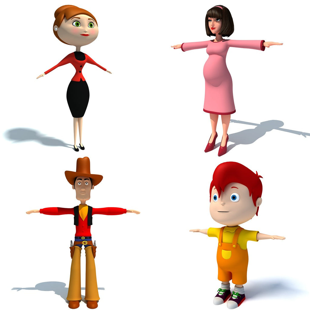 3D Cartoon Characters Models