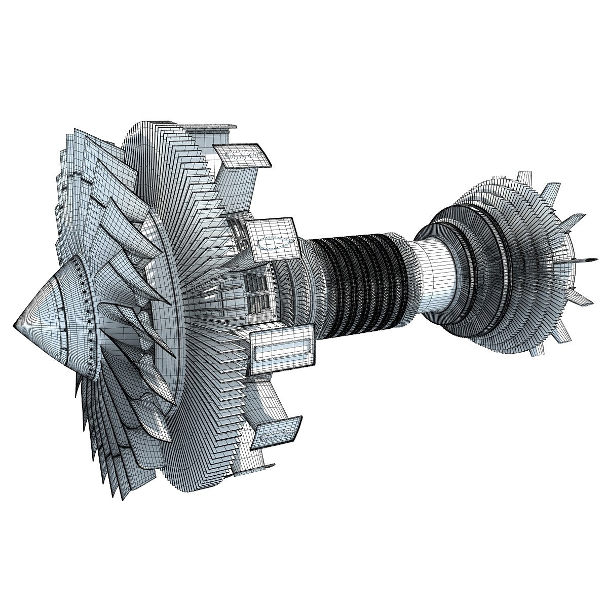 Turbofan Engine 3D Model