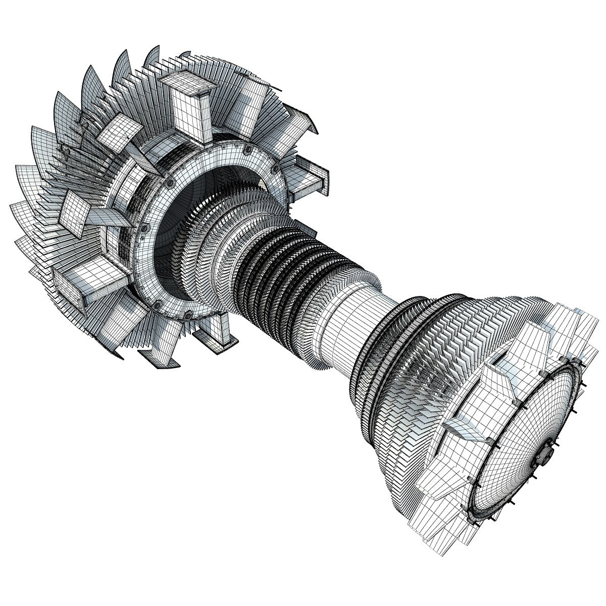 Turbofan Engine 3D Model