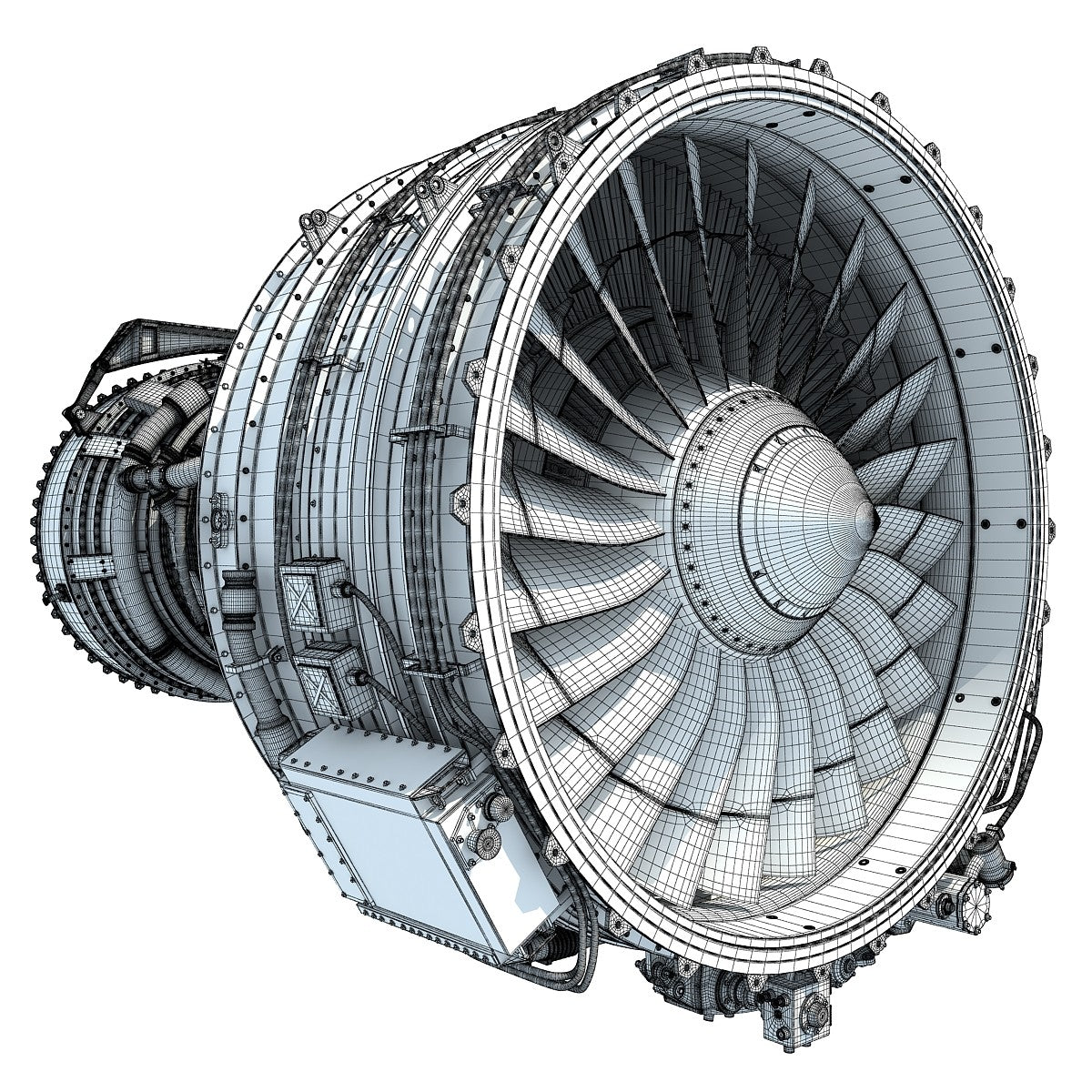 Turbofan Engine 3D Model