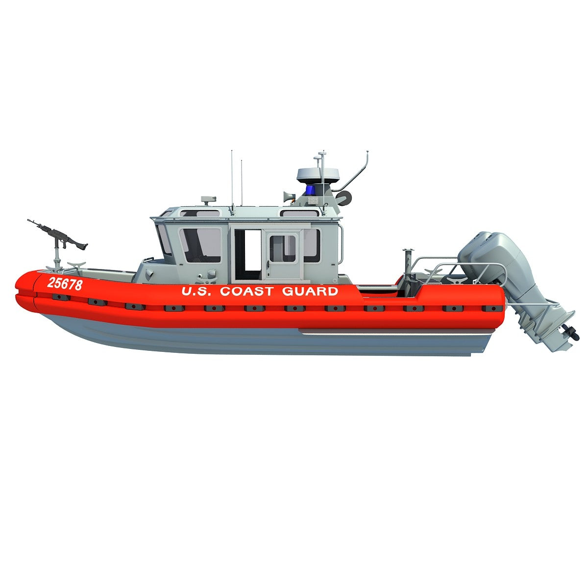 Coast Guard Defender Boat 3D Model