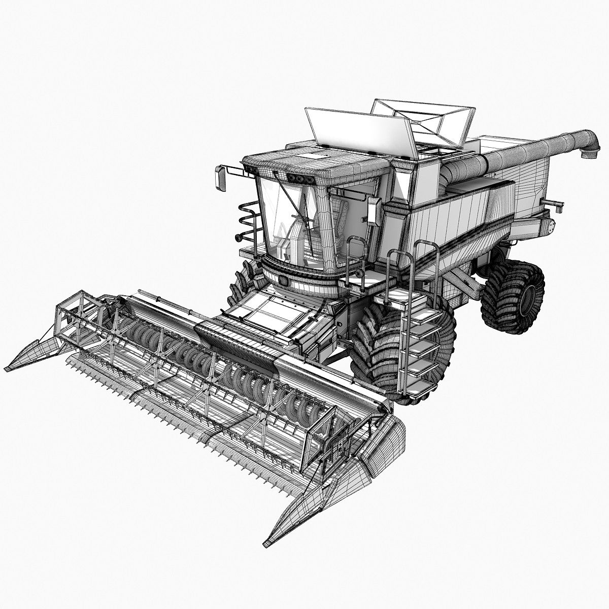 Combine Harvester 3D Model