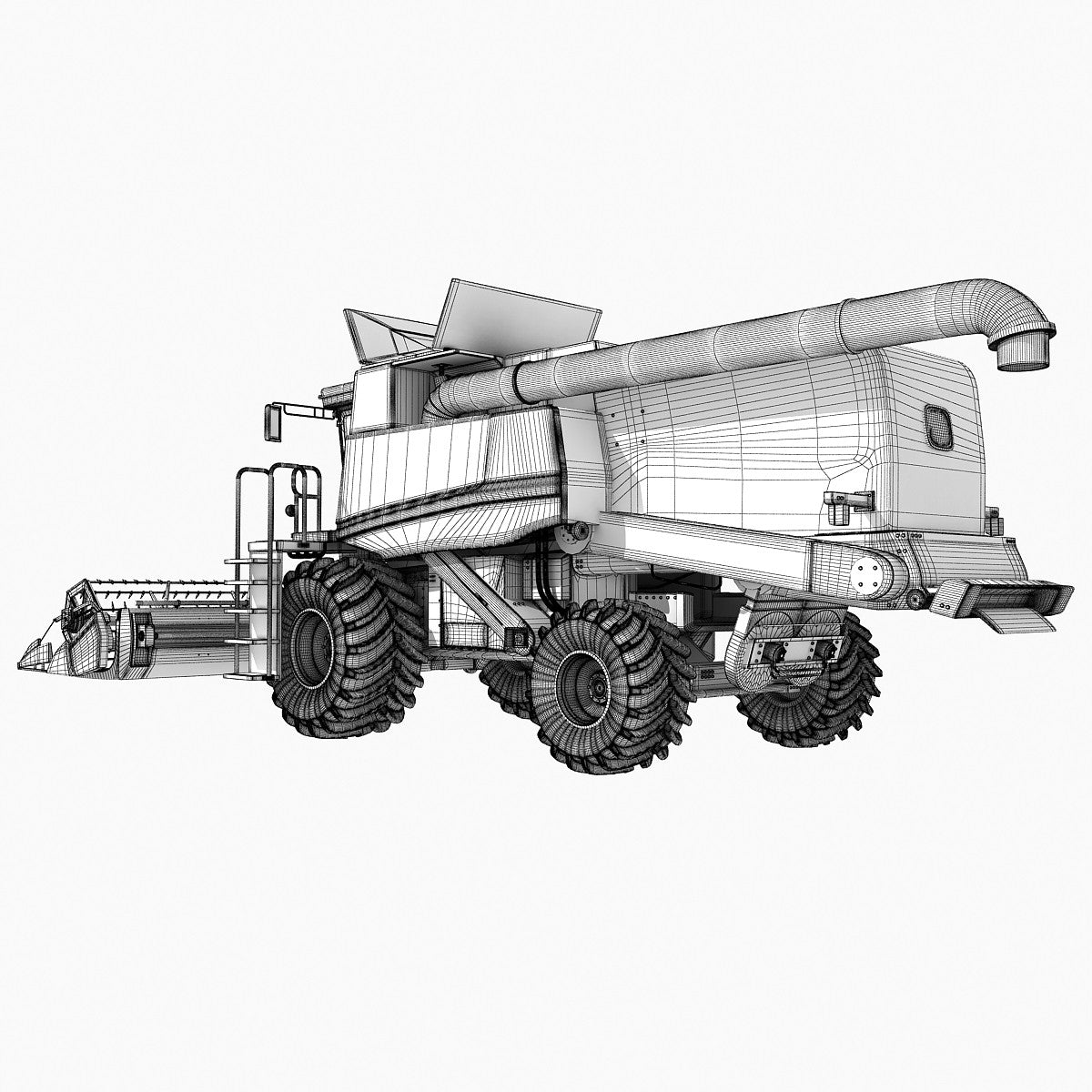 Combine Harvester 3D Model