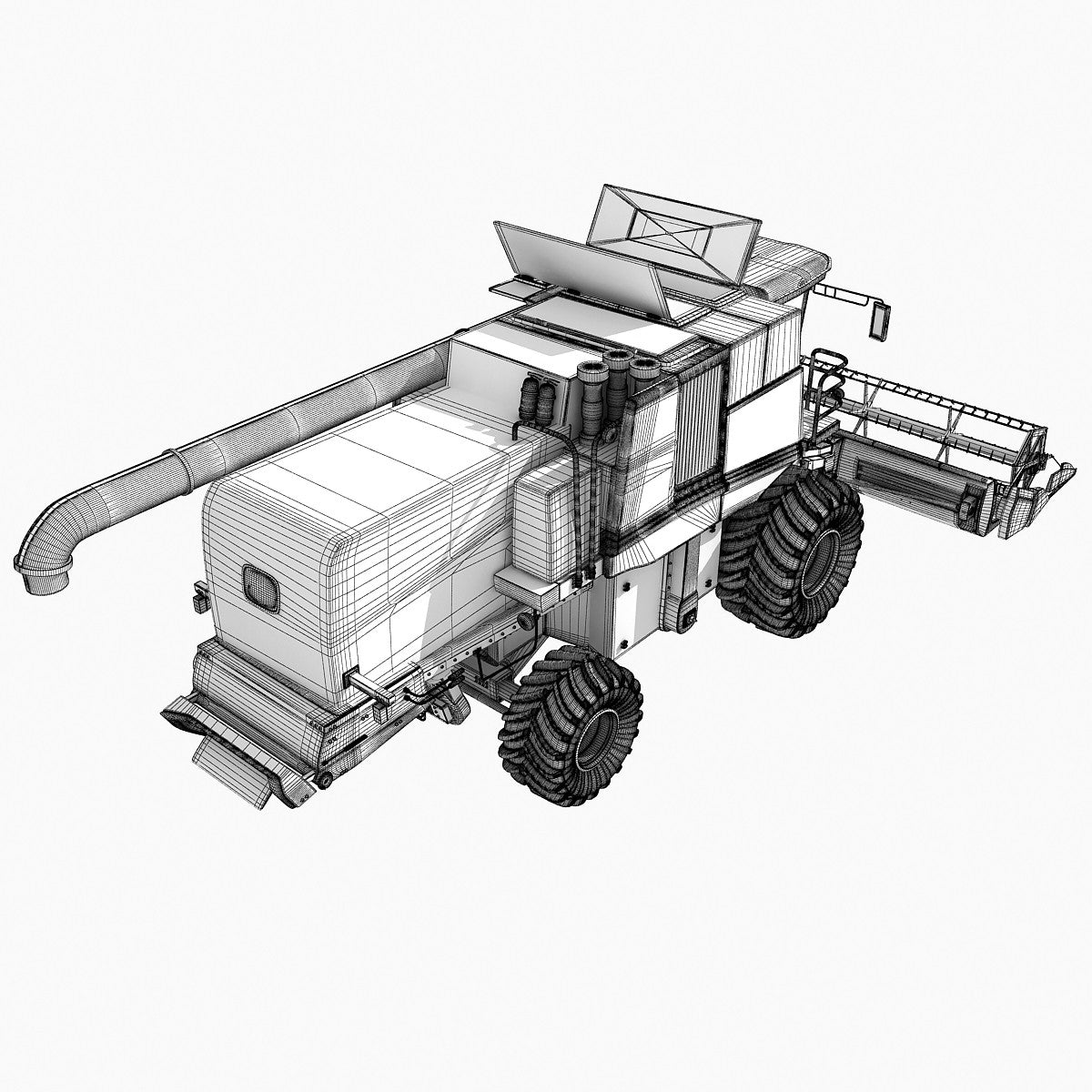 Combine Harvester 3D Model