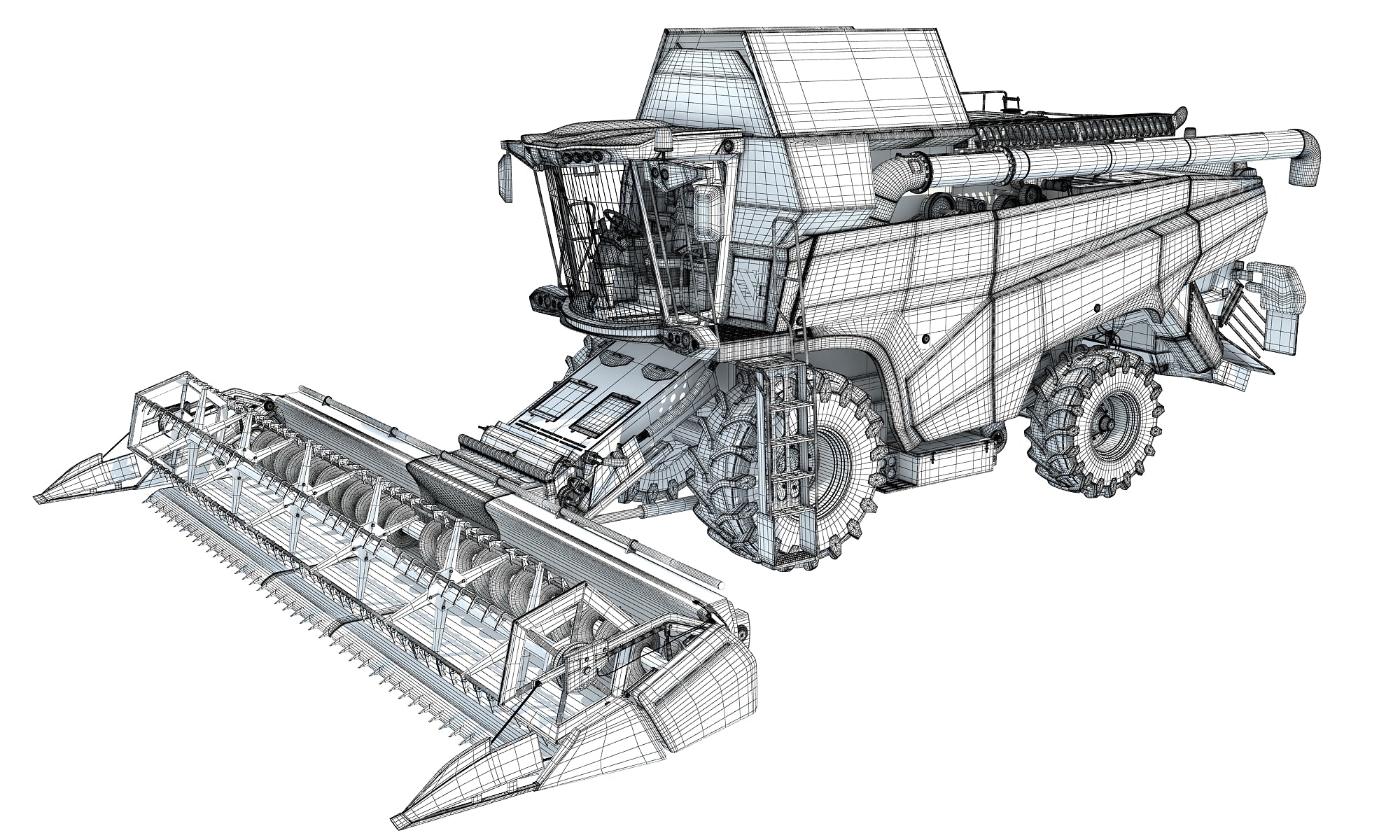 Combine Harvester 3D Model