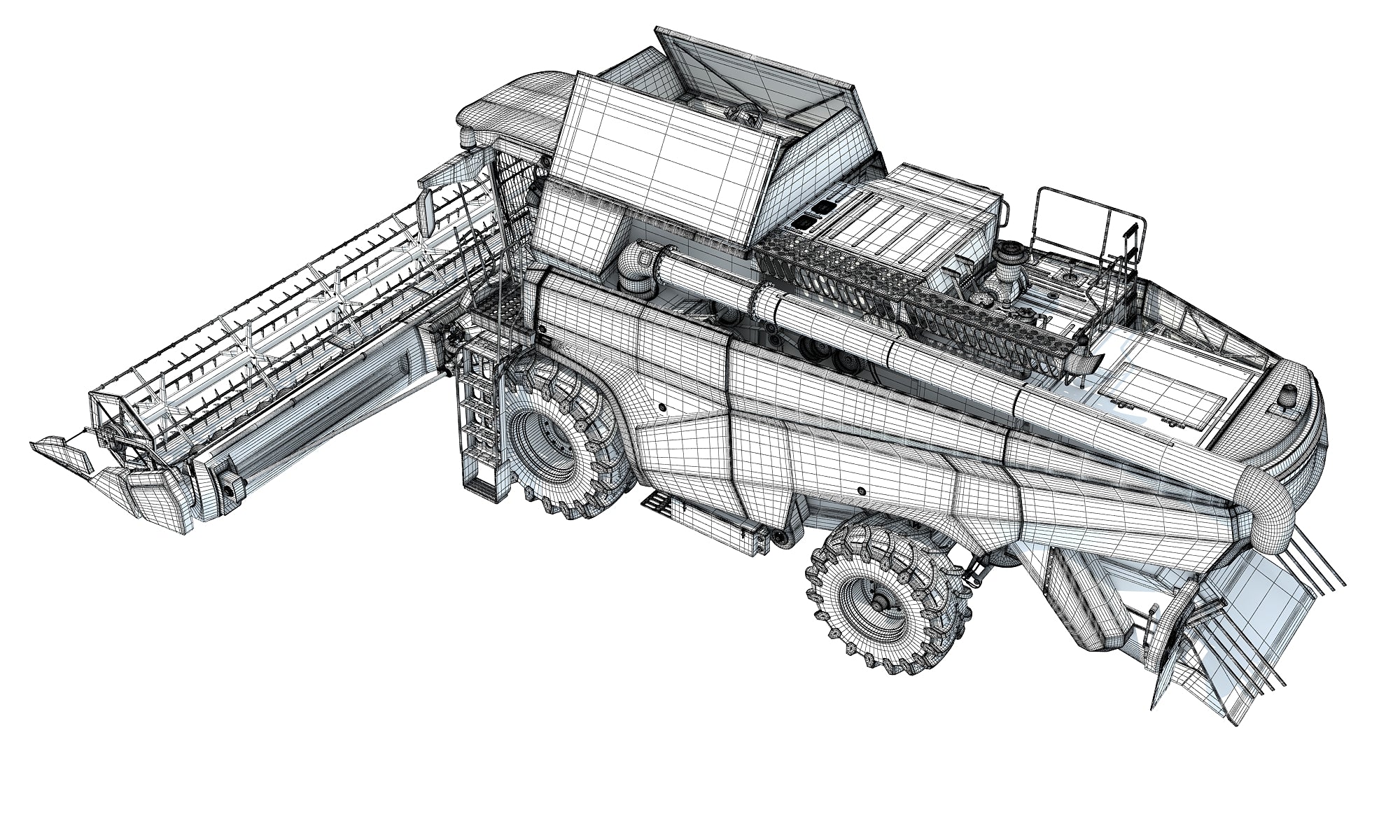 Combine Harvester 3D Model