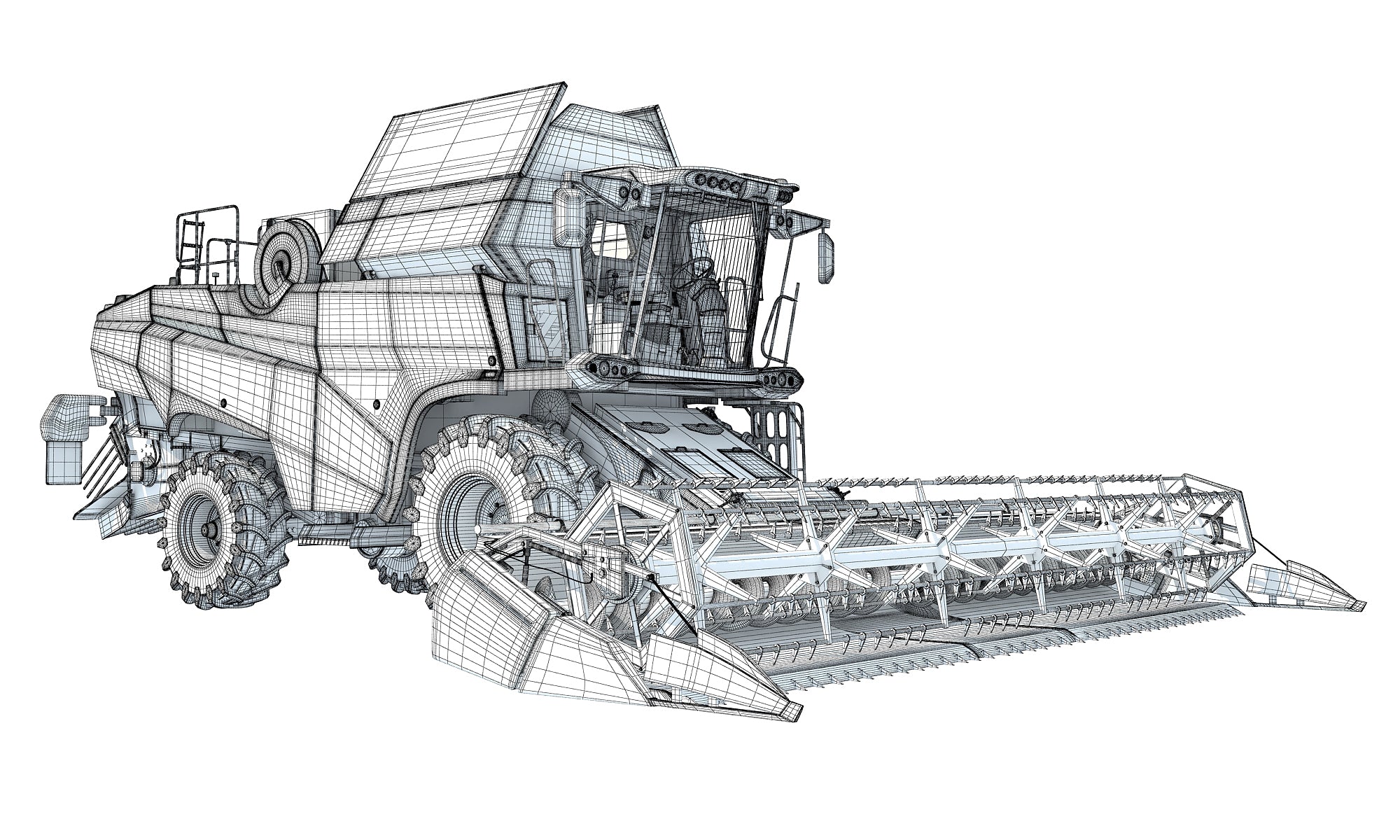 Combine Harvester 3D Model