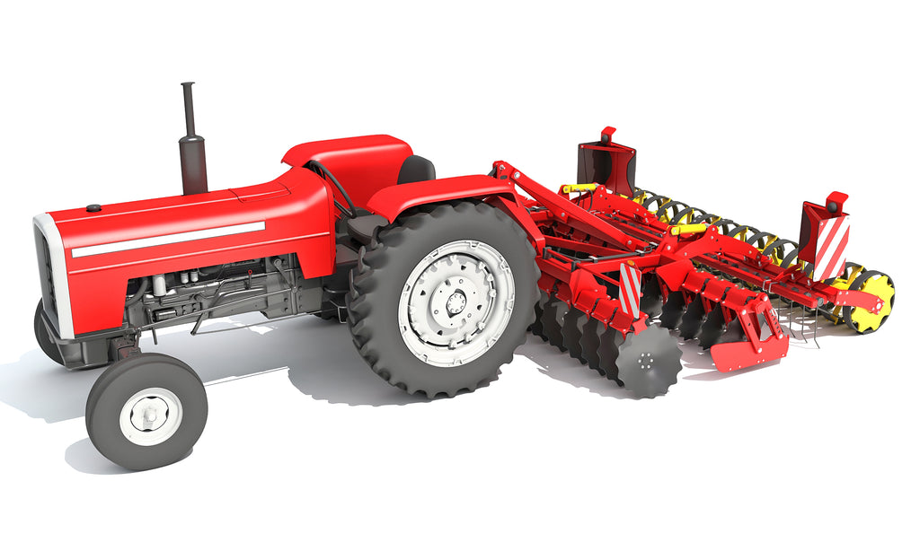 Tractor with Disc Harrow