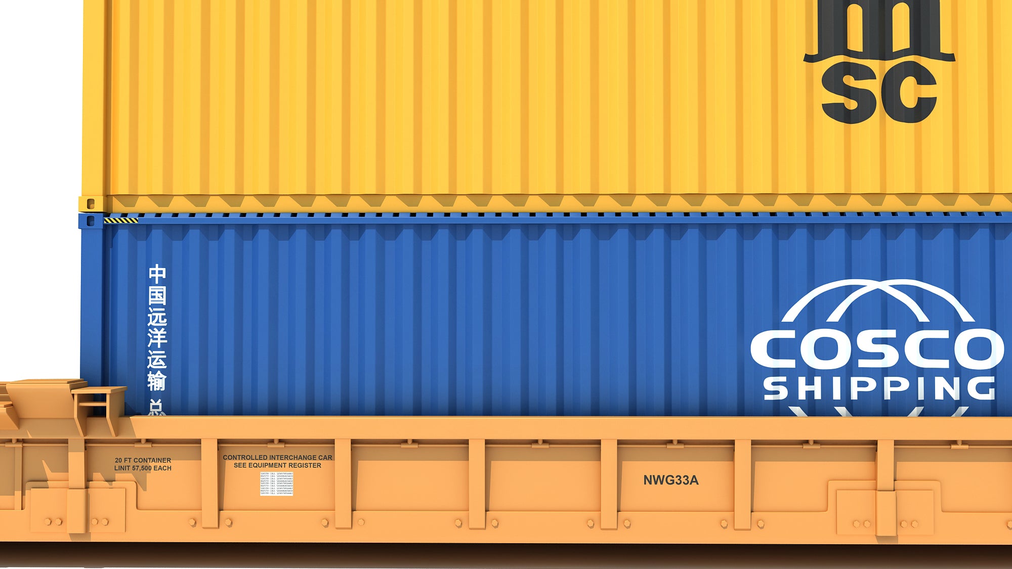 railroad double stack cars 3d model - download rail... 3D Models - Railroad Double Stack Car – 3D Horse