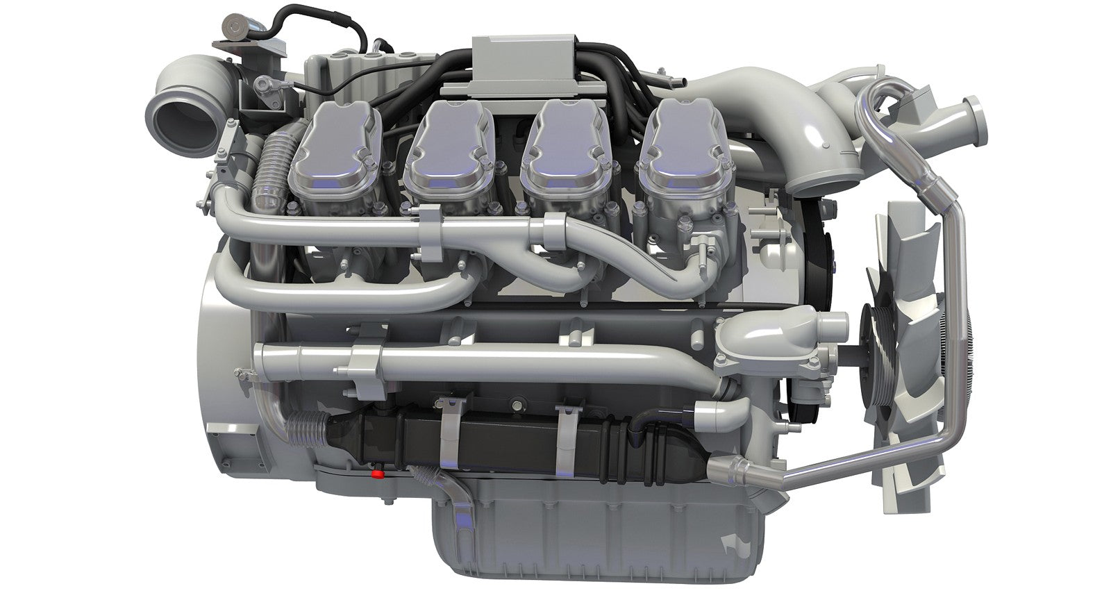 Euro 6 Diesel Engine 3D Model