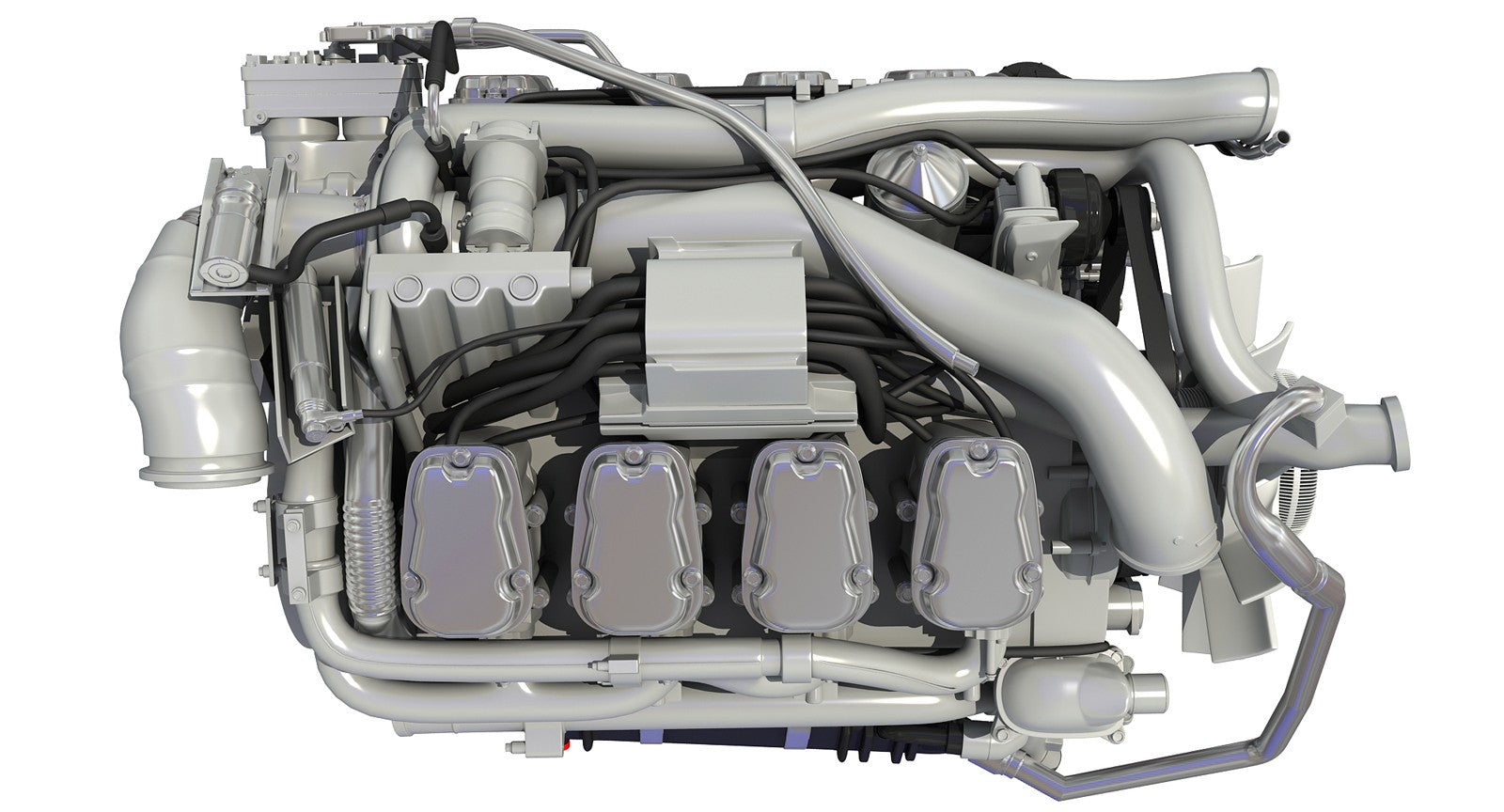 Euro 6 Diesel Engine 3D Model