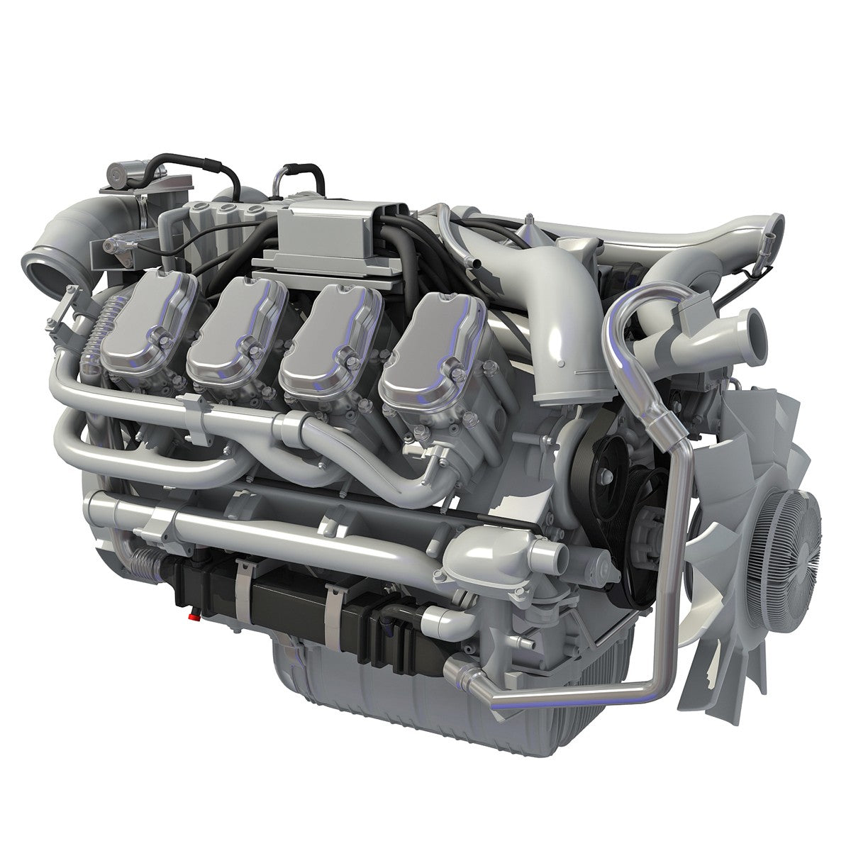 Euro 6 Diesel Engine 3D Model