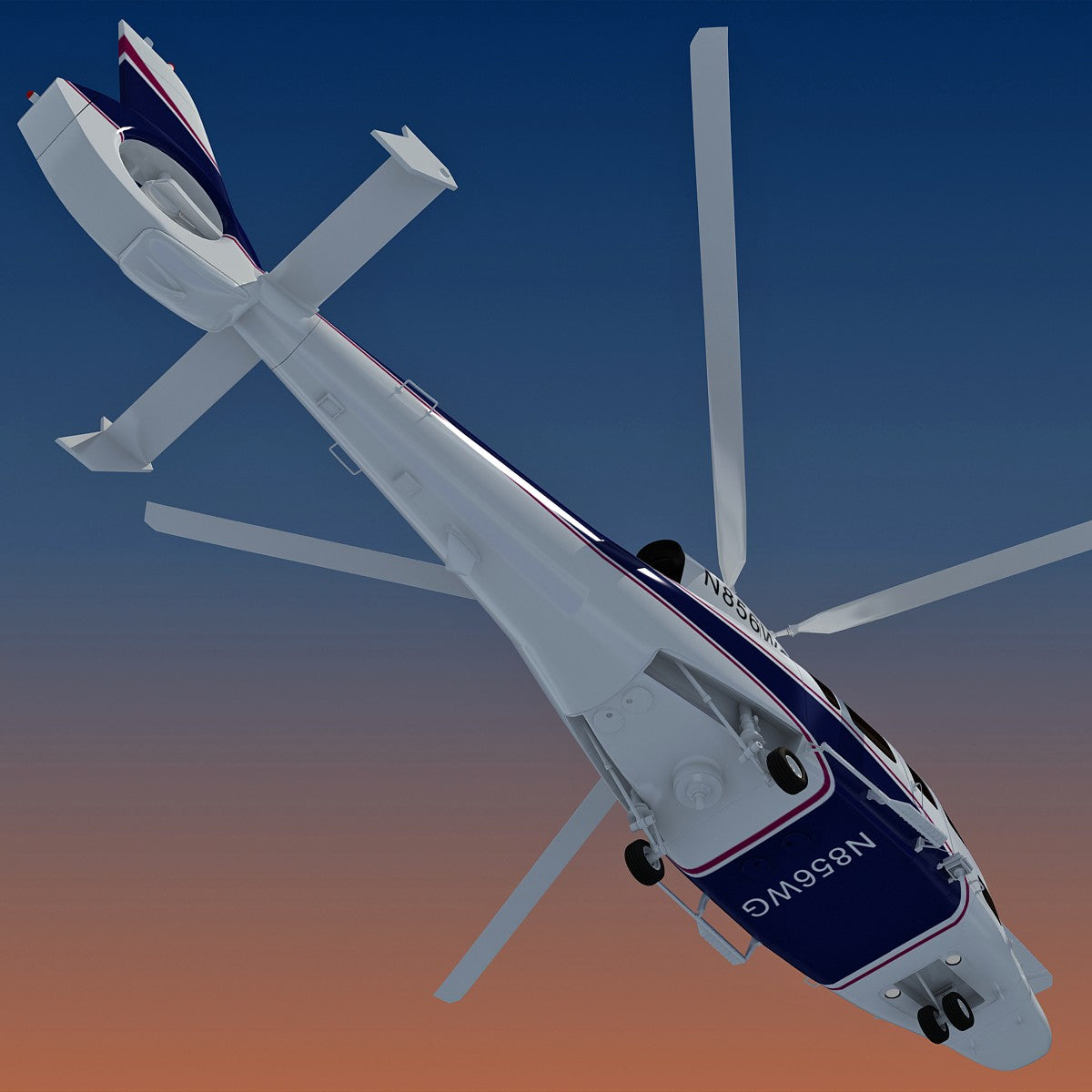 Eurocopter Helicopter 3D Model