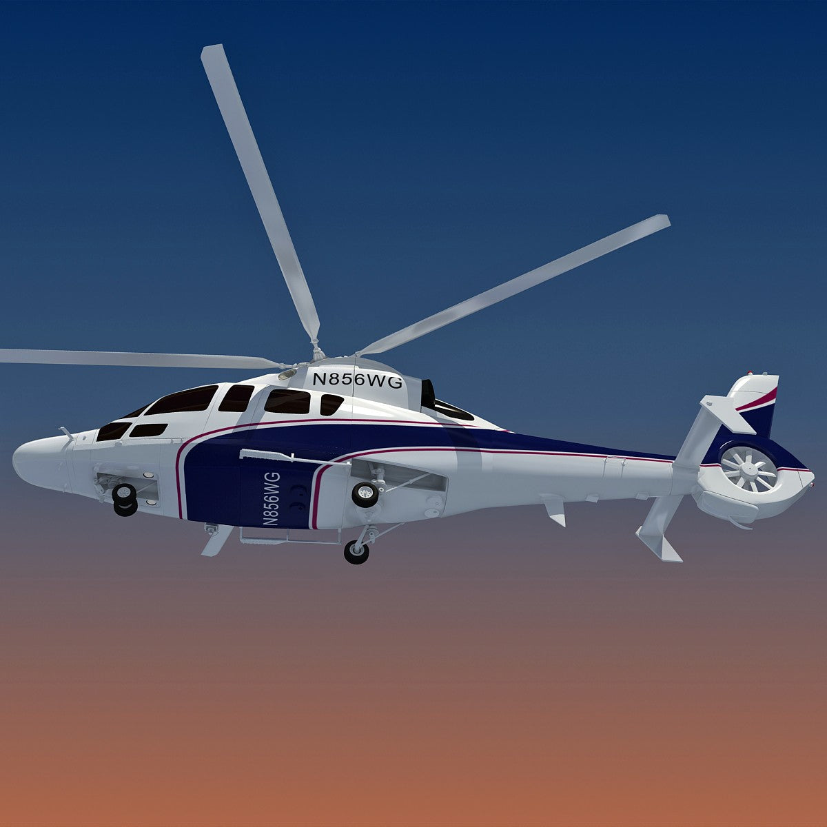 Eurocopter Helicopter 3D Model