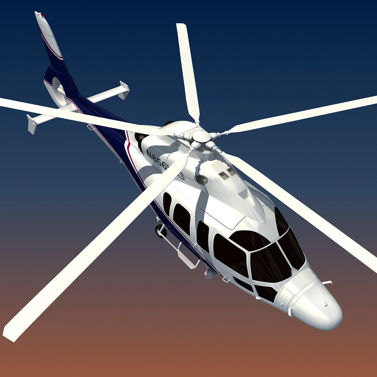 Eurocopter Helicopter 3D Model