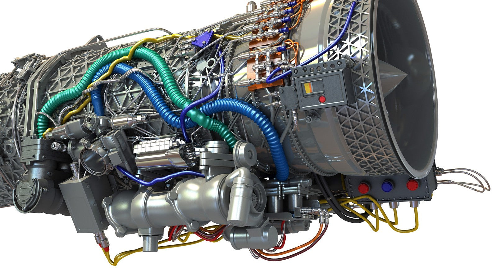 Turbofan Jet Engine 3D Model