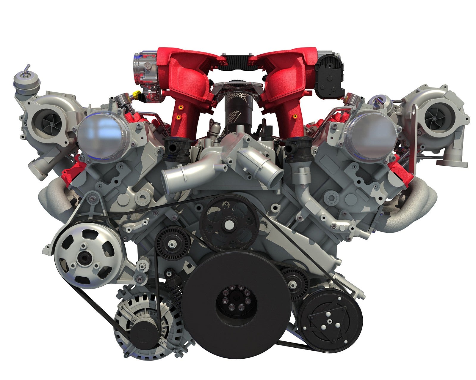 3D Ferrari Turbocharged Engine Model