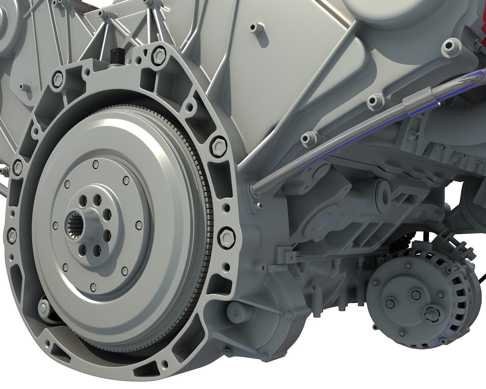 3D Ferrari Turbocharged Engine Model