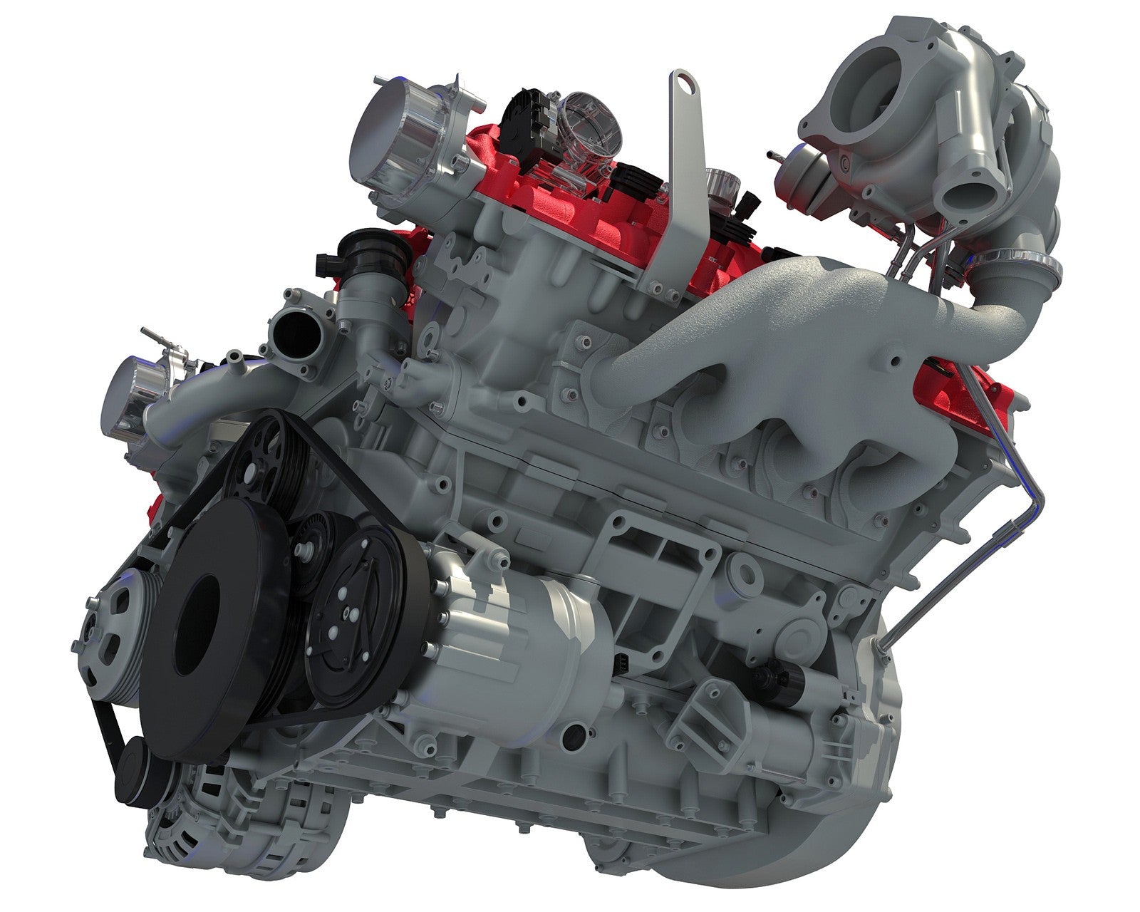 3D Ferrari Turbocharged Engine Model