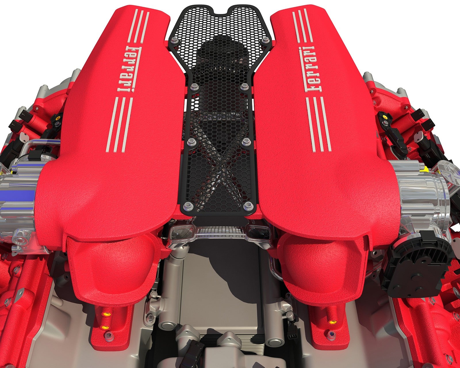 3D Ferrari Turbocharged Engine Model