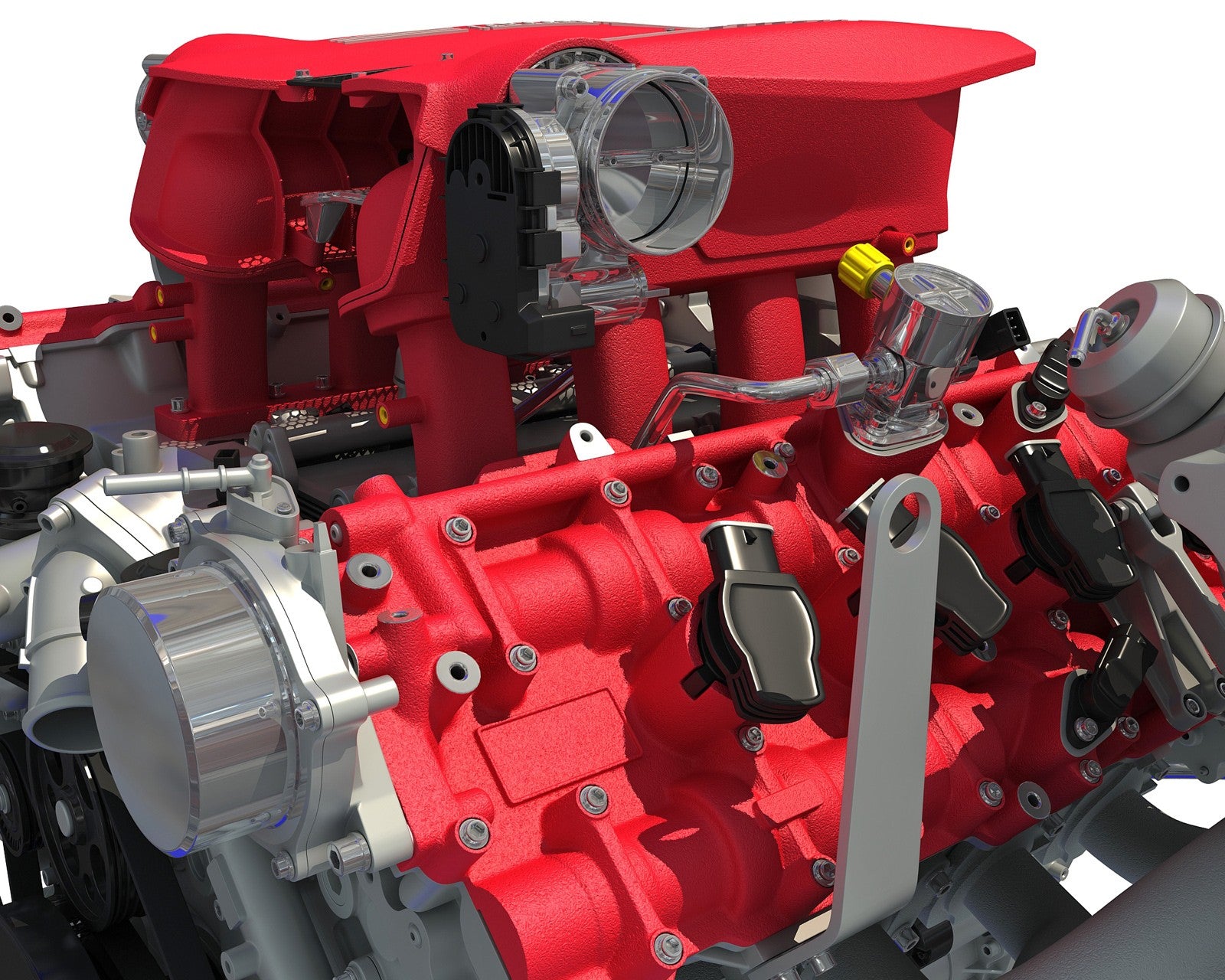 3D Ferrari Turbocharged Engine Model