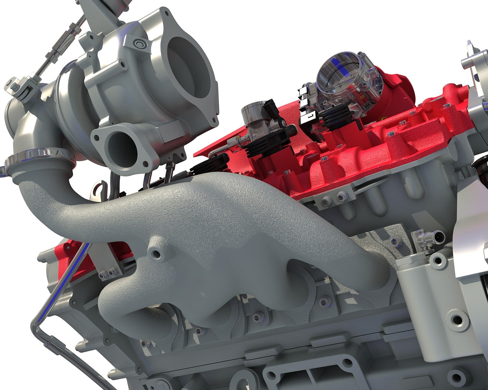 3D Ferrari Turbocharged Engine Model