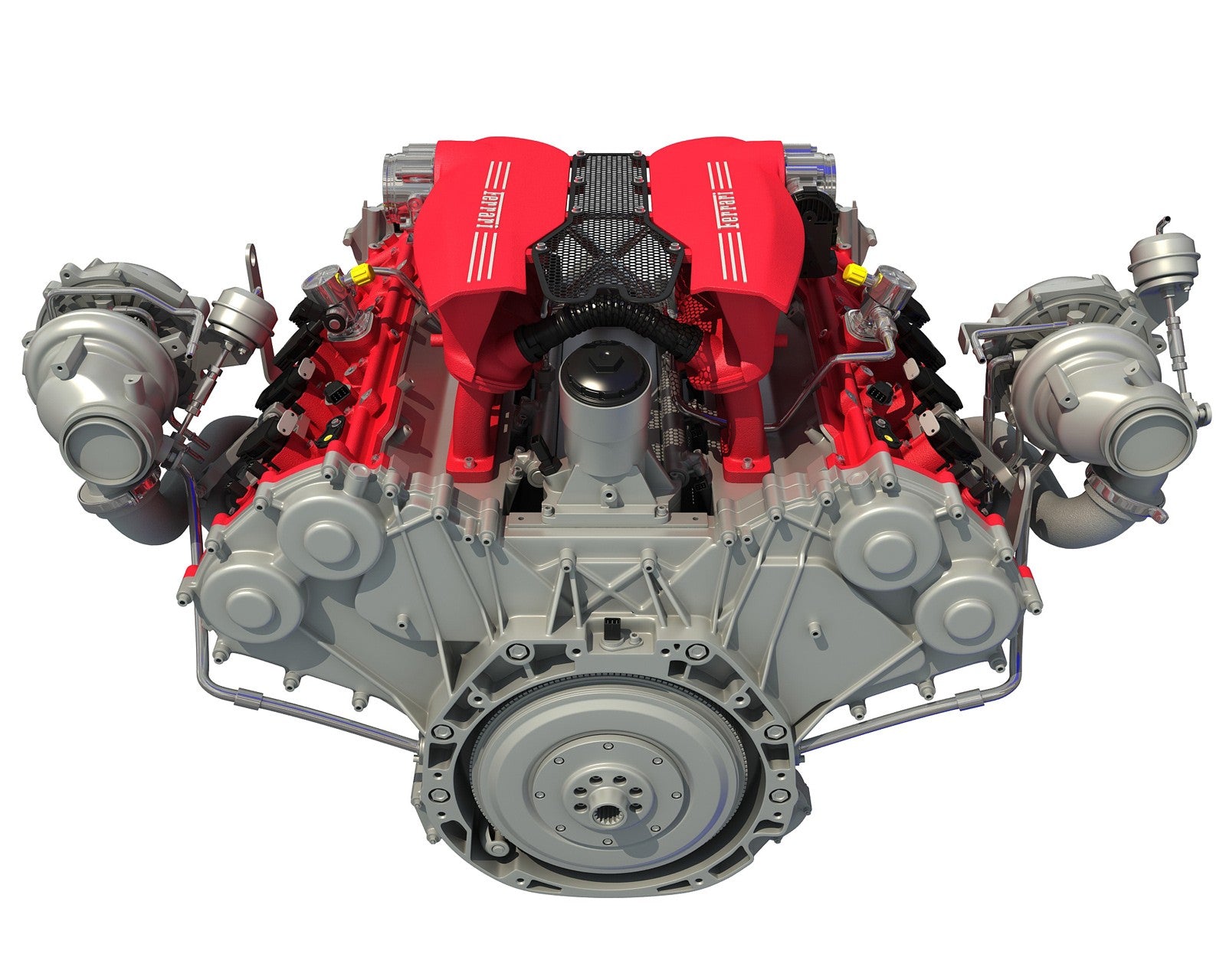 3D Ferrari Turbocharged Engine Model