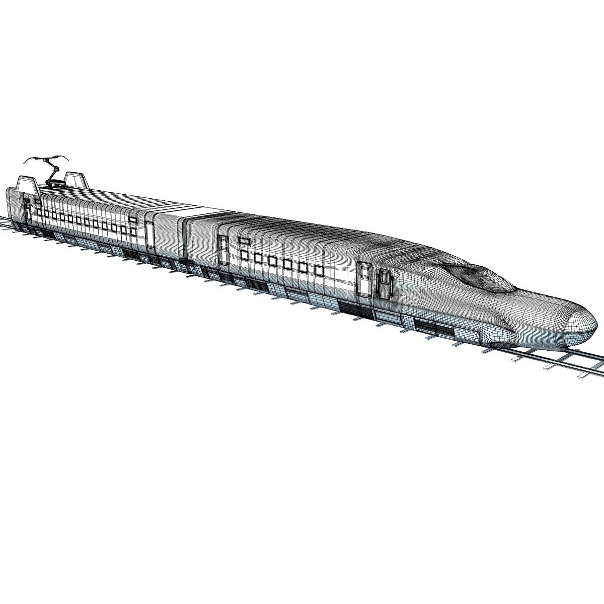 High Speed Train 3D Model