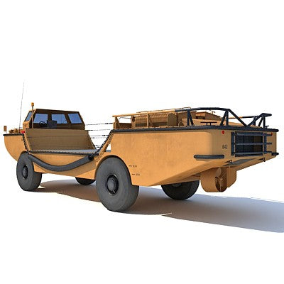 Army Amphibious Vehicle LARC-V 3D Model