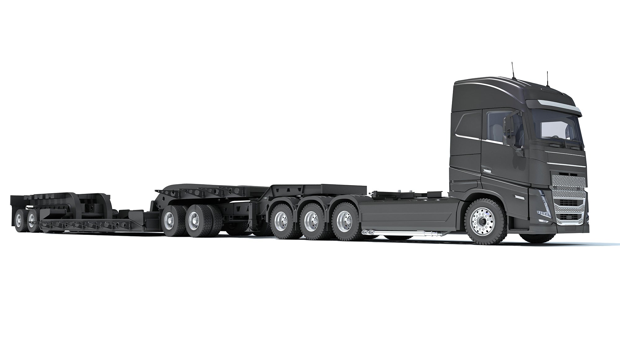 Truck with Lowboy Trailer