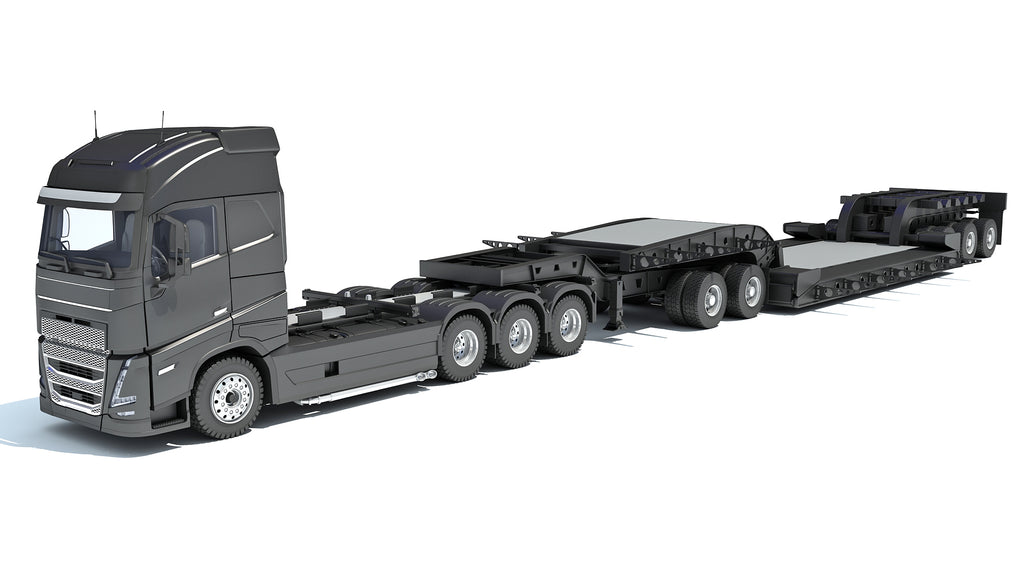 Truck with Lowboy Trailer