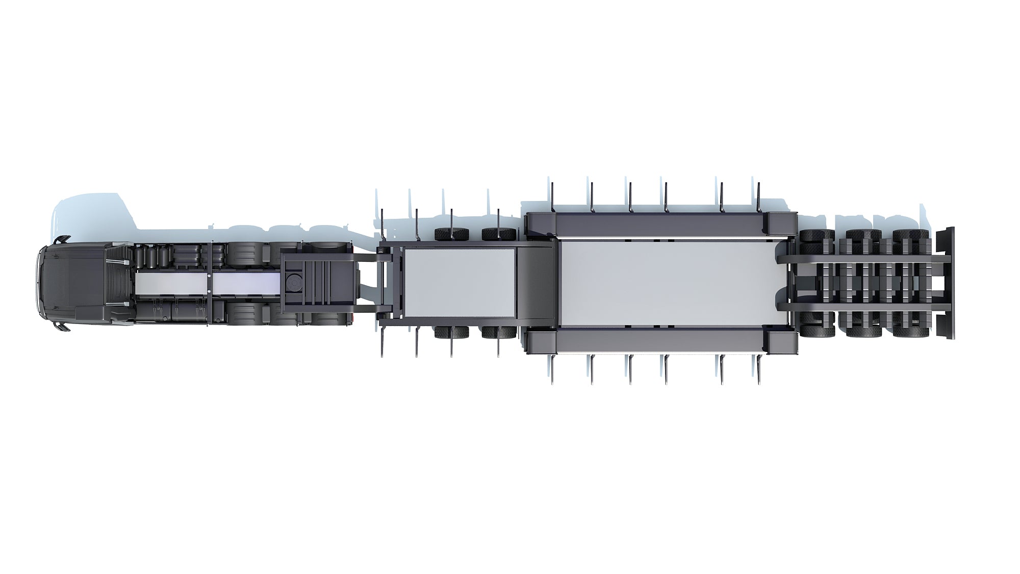 Truck with Lowboy Trailer